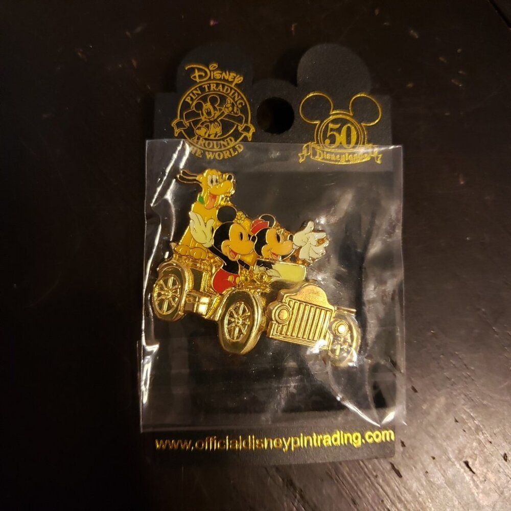 Disney pin 50th anniversary gold car Horseless Carriage